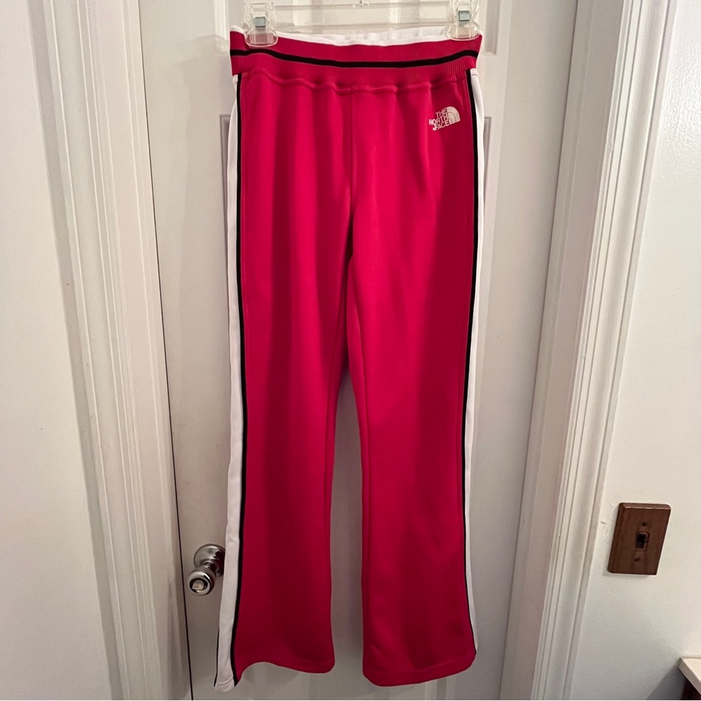 Like new THE NORTH FACE Track Pants Women XS pink white/black piping drawstring